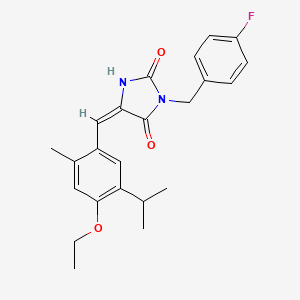 molecular formula C23H25FN2O3 B3666275 5-(4-ethoxy-5-isopropyl-2-methylbenzylidene)-3-(4-fluorobenzyl)-2,4-imidazolidinedione 