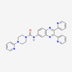 molecular formula C28H24N8O B3666307 N-(2,3-dipyridin-2-ylquinoxalin-6-yl)-4-pyridin-2-ylpiperazine-1-carboxamide 