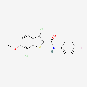 3,7-dichloro-N-(4-fluorophenyl)-6-methoxy-1-benzothiophene-2-carboxamide