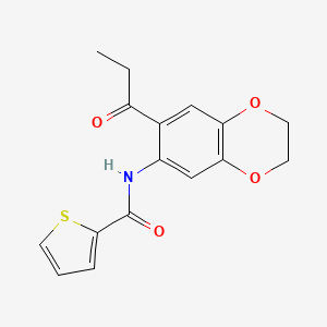 N-(7-propanoyl-2,3-dihydro-1,4-benzodioxin-6-yl)thiophene-2-carboxamide