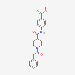 molecular formula C22H24N2O4 B3666402 methyl 4-({[1-(phenylacetyl)-4-piperidinyl]carbonyl}amino)benzoate 