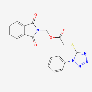 molecular formula C18H13N5O4S B3666415 (1,3-DIOXO-1,3-DIHYDRO-2H-ISOINDOL-2-YL)METHYL 2-[(1-PHENYL-1H-1,2,3,4-TETRAAZOL-5-YL)SULFANYL]ACETATE 