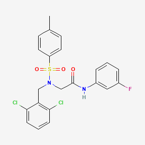 molecular formula C22H19Cl2FN2O3S B3666418 N~2~-(2,6-dichlorobenzyl)-N~1~-(3-fluorophenyl)-N~2~-[(4-methylphenyl)sulfonyl]glycinamide 