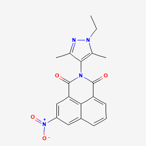 molecular formula C19H16N4O4 B3666435 2-(1-ethyl-3,5-dimethyl-1H-pyrazol-4-yl)-5-nitro-1H-benzo[de]isoquinoline-1,3(2H)-dione 