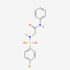 molecular formula C15H15BrN2O3S B3666441 N~2~-[(4-bromophenyl)sulfonyl]-N~2~-methyl-N-phenylglycinamide 