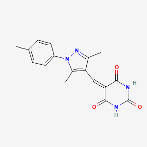 5-[[3,5-Dimethyl-1-(4-methylphenyl)pyrazol-4-yl]methylidene]-1,3-diazinane-2,4,6-trione