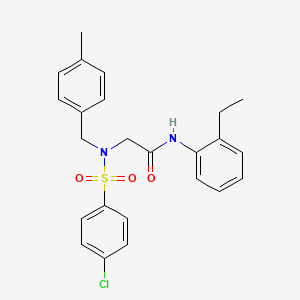 molecular formula C24H25ClN2O3S B3666466 N~2~-[(4-chlorophenyl)sulfonyl]-N~1~-(2-ethylphenyl)-N~2~-(4-methylbenzyl)glycinamide 