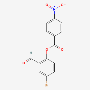 molecular formula C14H8BrNO5 B3666483 4-bromo-2-formylphenyl 4-nitrobenzoate 