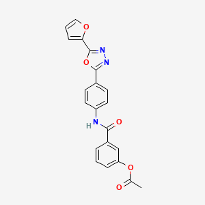 3-[({4-[5-(2-furyl)-1,3,4-oxadiazol-2-yl]phenyl}amino)carbonyl]phenyl acetate