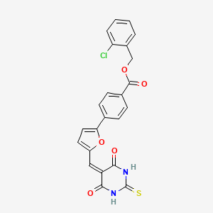 2-chlorobenzyl 4-{5-[(4,6-dioxo-2-thioxotetrahydro-5(2H)-pyrimidinylidene)methyl]-2-furyl}benzoate