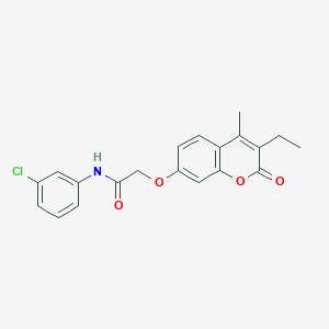 molecular formula C20H18ClNO4 B3666535 N-(3-chlorophenyl)-2-[(3-ethyl-4-methyl-2-oxo-2H-chromen-7-yl)oxy]acetamide 