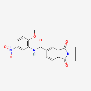 molecular formula C20H19N3O6 B3666543 2-tert-butyl-N-(2-methoxy-5-nitrophenyl)-1,3-dioxo-5-isoindolinecarboxamide 