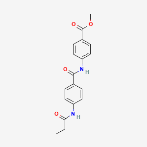 molecular formula C18H18N2O4 B3666581 Methyl 4-({[4-(propanoylamino)phenyl]carbonyl}amino)benzoate 