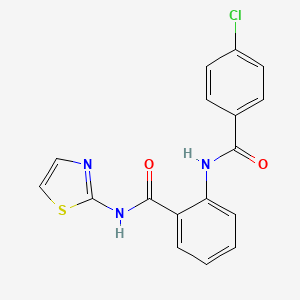 molecular formula C17H12ClN3O2S B3666594 2-[(4-chlorobenzoyl)amino]-N-1,3-thiazol-2-ylbenzamide 