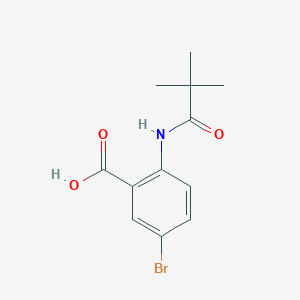 molecular formula C12H14BrNO3 B3666613 5-bromo-2-[(2,2-dimethylpropanoyl)amino]benzoic acid 