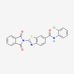 molecular formula C22H12ClN3O3S B3666618 N-(2-chlorophenyl)-2-(1,3-dioxoisoindol-2-yl)-1,3-benzothiazole-6-carboxamide 