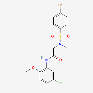 molecular formula C16H16BrClN2O4S B3666633 2-[(4-bromophenyl)sulfonyl-methylamino]-N-(5-chloro-2-methoxyphenyl)acetamide 