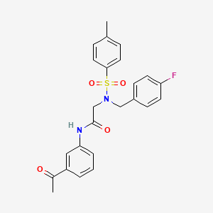 molecular formula C24H23FN2O4S B3666652 N-(3-acetylphenyl)-N~2~-(4-fluorobenzyl)-N~2~-[(4-methylphenyl)sulfonyl]glycinamide 