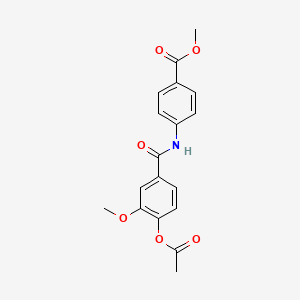 molecular formula C18H17NO6 B3666663 methyl 4-{[4-(acetyloxy)-3-methoxybenzoyl]amino}benzoate 