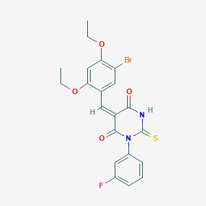 5-(5-bromo-2,4-diethoxybenzylidene)-1-(3-fluorophenyl)-2-thioxodihydro-4,6(1H,5H)-pyrimidinedione