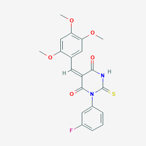 (5E)-1-(3-fluorophenyl)-2-thioxo-5-(2,4,5-trimethoxybenzylidene)dihydropyrimidine-4,6(1H,5H)-dione