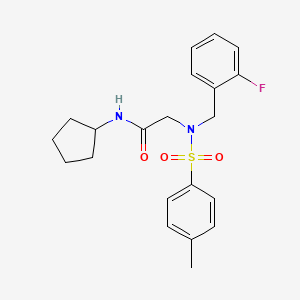 N-cyclopentyl-N~2~-(2-fluorobenzyl)-N~2~-[(4-methylphenyl)sulfonyl]glycinamide