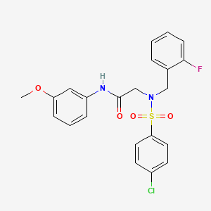 molecular formula C22H20ClFN2O4S B3666806 N~2~-[(4-chlorophenyl)sulfonyl]-N~2~-(2-fluorobenzyl)-N-(3-methoxyphenyl)glycinamide 