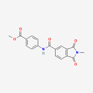 molecular formula C18H14N2O5 B3666851 methyl 4-{[(2-methyl-1,3-dioxo-2,3-dihydro-1H-isoindol-5-yl)carbonyl]amino}benzoate 