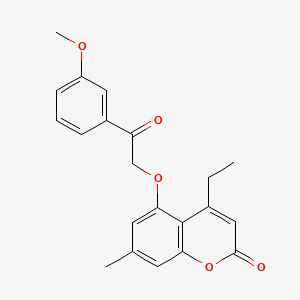 molecular formula C21H20O5 B3666865 4-ethyl-5-[2-(3-methoxyphenyl)-2-oxoethoxy]-7-methyl-2H-chromen-2-one 