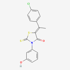 5-[1-(4-chlorophenyl)ethylidene]-3-(3-hydroxyphenyl)-2-thioxo-1,3-thiazolidin-4-one