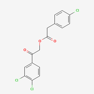 molecular formula C16H11Cl3O3 B3666875 [2-(3,4-Dichlorophenyl)-2-oxoethyl] 2-(4-chlorophenyl)acetate 