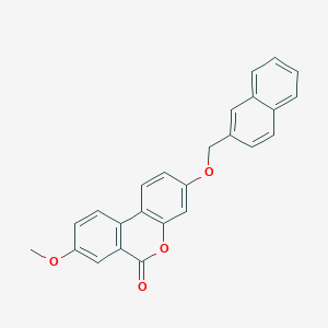 molecular formula C25H18O4 B3666877 8-METHOXY-3-[(NAPHTHALEN-2-YL)METHOXY]-6H-BENZO[C]CHROMEN-6-ONE 