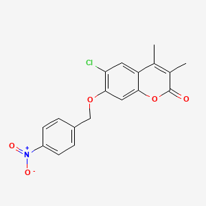 molecular formula C18H14ClNO5 B3666887 6-chloro-3,4-dimethyl-7-[(4-nitrobenzyl)oxy]-2H-chromen-2-one 