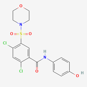 molecular formula C17H16Cl2N2O5S B3666923 2,4-dichloro-N-(4-hydroxyphenyl)-5-morpholin-4-ylsulfonylbenzamide 