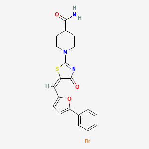 1-(5-{[5-(3-bromophenyl)-2-furyl]methylene}-4-oxo-4,5-dihydro-1,3-thiazol-2-yl)-4-piperidinecarboxamide