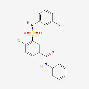 molecular formula C20H17ClN2O3S B3666929 4-chloro-3-[(3-methylphenyl)sulfamoyl]-N-phenylbenzamide 