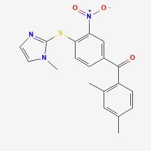 (2,4-Dimethylphenyl)-[4-(1-methylimidazol-2-yl)sulfanyl-3-nitrophenyl]methanone