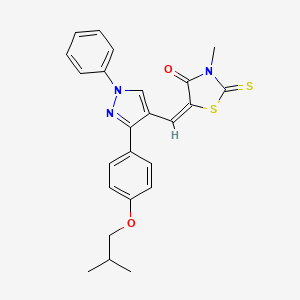 molecular formula C24H23N3O2S2 B3666949 5-{[3-(4-isobutoxyphenyl)-1-phenyl-1H-pyrazol-4-yl]methylene}-3-methyl-2-thioxo-1,3-thiazolidin-4-one 