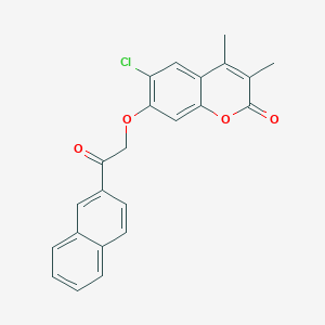 molecular formula C23H17ClO4 B3666954 6-chloro-3,4-dimethyl-7-[2-(naphthalen-2-yl)-2-oxoethoxy]-2H-chromen-2-one 