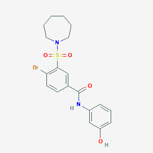 3-(azepan-1-ylsulfonyl)-4-bromo-N-(3-hydroxyphenyl)benzamide