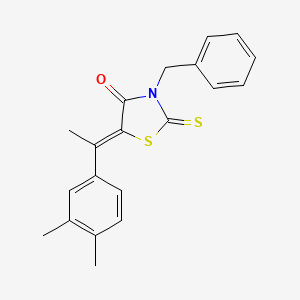 molecular formula C20H19NOS2 B3666980 3-benzyl-5-[1-(3,4-dimethylphenyl)ethylidene]-2-thioxo-1,3-thiazolidin-4-one 