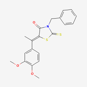 molecular formula C20H19NO3S2 B3667003 3-benzyl-5-[1-(3,4-dimethoxyphenyl)ethylidene]-2-thioxo-1,3-thiazolidin-4-one 