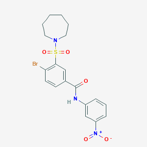 molecular formula C19H20BrN3O5S B3667016 3-(1-azepanylsulfonyl)-4-bromo-N-(3-nitrophenyl)benzamide 