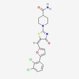 1-(5-{[5-(2,3-dichlorophenyl)-2-furyl]methylene}-4-oxo-4,5-dihydro-1,3-thiazol-2-yl)-4-piperidinecarboxamide