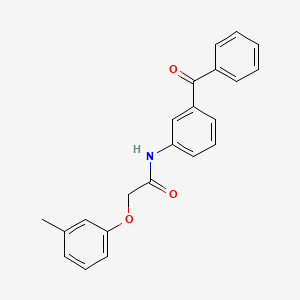 molecular formula C22H19NO3 B3667070 N-(3-benzoylphenyl)-2-(3-methylphenoxy)acetamide 