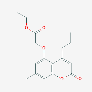 molecular formula C17H20O5 B3667078 ethyl 2-[(7-methyl-2-oxo-4-propyl-2H-chromen-5-yl)oxy]acetate 