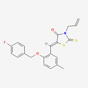 3-allyl-5-{2-[(4-fluorobenzyl)oxy]-5-methylbenzylidene}-2-thioxo-1,3-thiazolidin-4-one