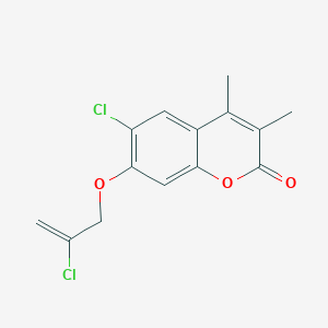 molecular formula C14H12Cl2O3 B3667093 6-chloro-7-[(2-chloro-2-propen-1-yl)oxy]-3,4-dimethyl-2H-chromen-2-one 