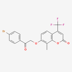 molecular formula C19H12BrF3O4 B3667099 7-[2-(4-bromophenyl)-2-oxoethoxy]-8-methyl-4-(trifluoromethyl)-2H-chromen-2-one 