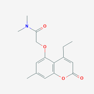 molecular formula C16H19NO4 B3667112 2-[(4-ethyl-7-methyl-2-oxo-2H-chromen-5-yl)oxy]-N,N-dimethylacetamide 